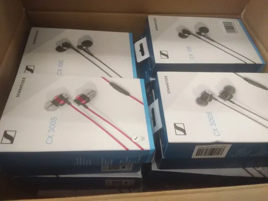 BOX OF 28 ASSORTED SENNHEISER CX100 & CX300S EARPHONES 