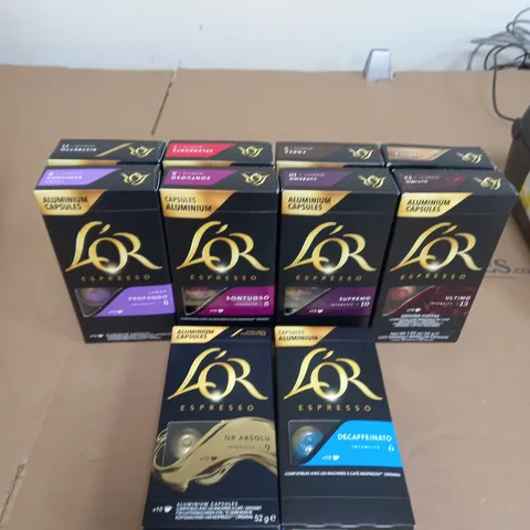 LOT OF 10 L'OR ESPRESSO COFFEE CAPSULES ASSORTED FLAVOURS