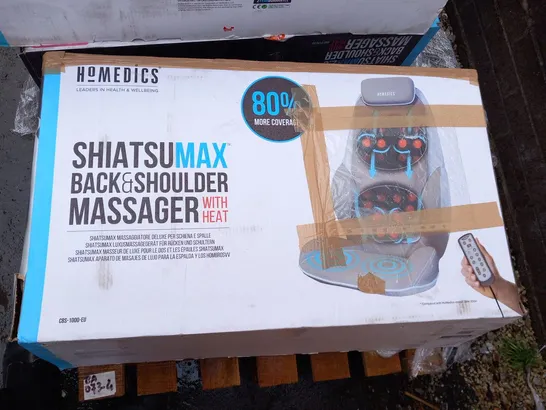 BOXED HOMEDICS MAX SHIATSU MASSAGE CHAIR BACK AND SHOULDER MASSAGER CBS-1000-EU