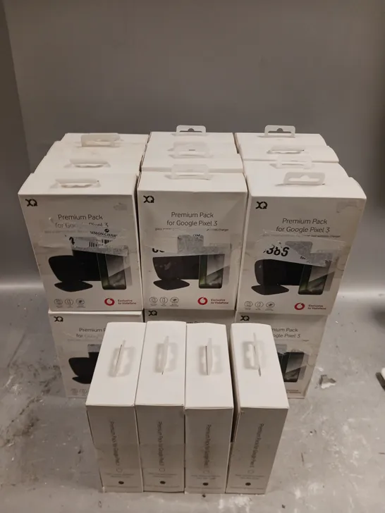 APPROXIMATELY 25 BOXED XQ PREMIUM PACKS FOR GOOGLE PIXEL 3 TO INCLUDE GLASS SCREEN PROTECTOR, FLEX COVER & FAST WIRELESS CHARGER 