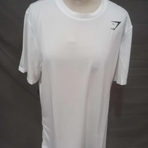 GYMSHARK WHITE T-SHIRT - L