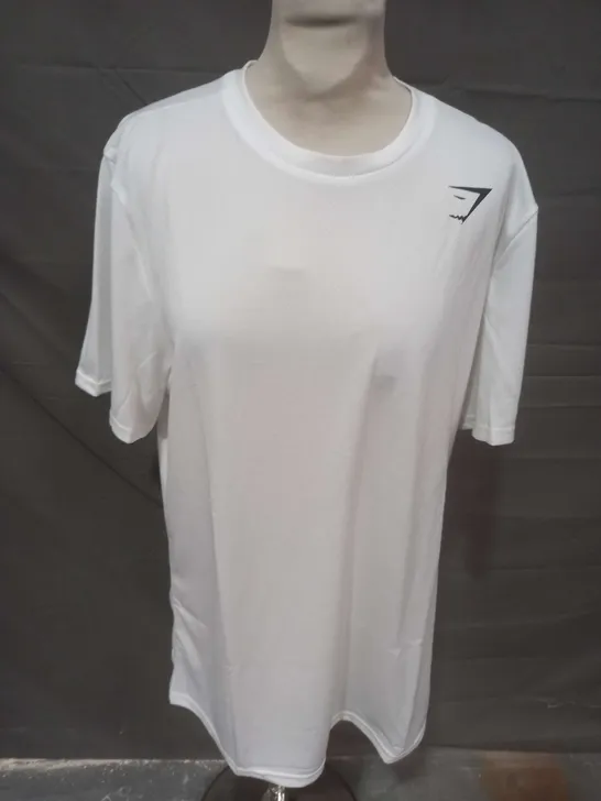 GYMSHARK WHITE T-SHIRT - L