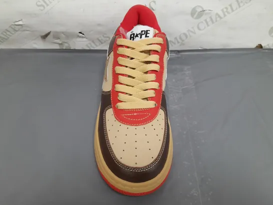 PAIR OF BAPE TRAINERS IN BEIGE/BROWN/RED US SIZE 9.5