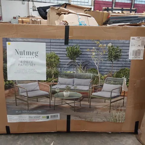 BOXED NUTMEG OUTDOOR 4-PIECE PATIO SET (1 BOX)