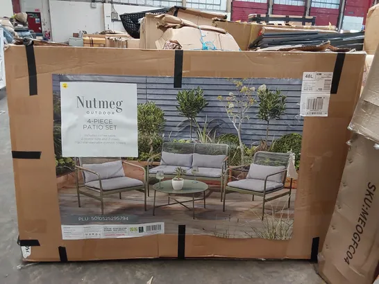 BOXED NUTMEG OUTDOOR 4-PIECE PATIO SET (1 BOX)