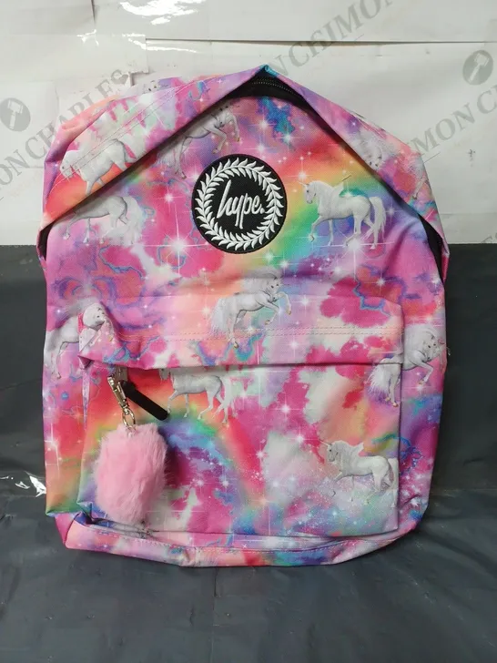 HYPE PINK MAGICAL UNICORN BACKPACK WITH A PINK POM POM