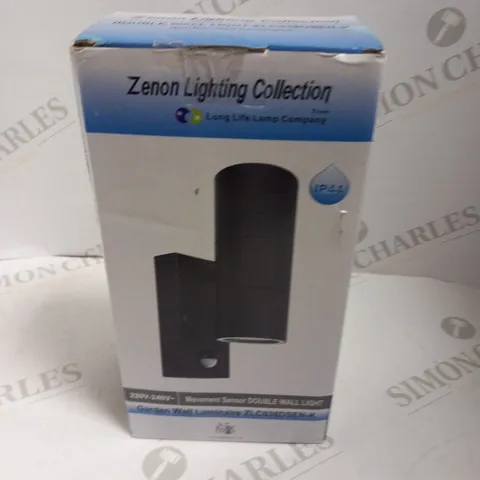 BOXED ZENON LIGHTING 220V-240V MOVEMENT SENSOR DOUBLE WALL LIGHT GARDEN WALL LUMINAIRE ZLC038DSEN-K