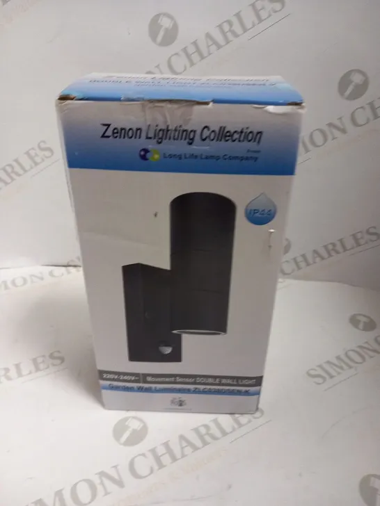 BOXED ZENON LIGHTING 220V-240V MOVEMENT SENSOR DOUBLE WALL LIGHT GARDEN WALL LUMINAIRE ZLC038DSEN-K