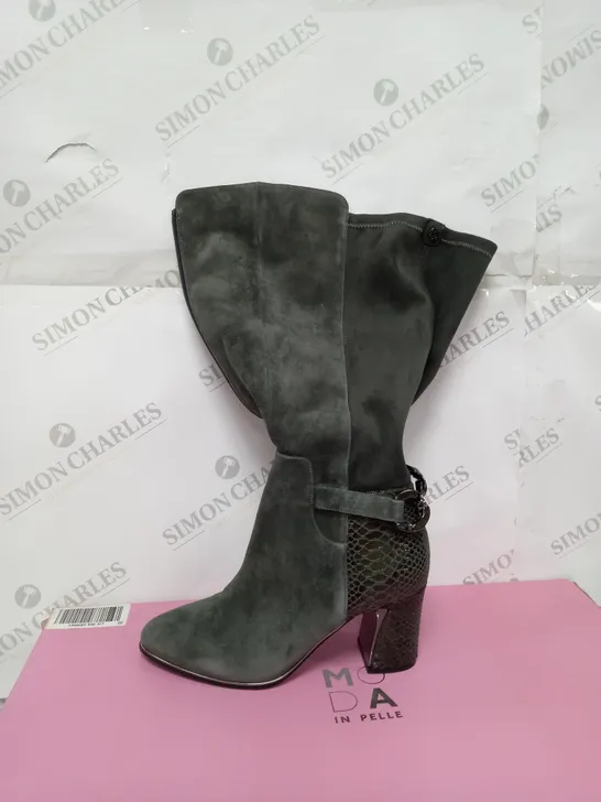 MODA IN PELLE LIZETH DARK GREY KNEE BOOTS - SIZE 6