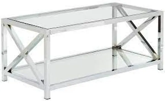 BOXED CHRISTIE CHROME COFFEE TABLE - 1OF1 RRP £229.99