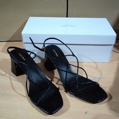 BOXED PAIR OF & OTHER STUDIOS WOMENS HEELS BLACK SIZE 39