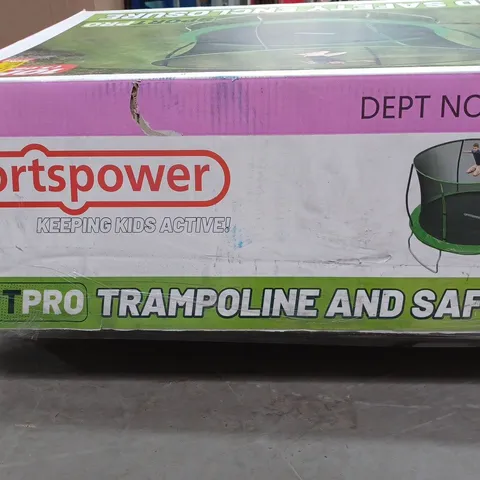 BOXED SPORTS POWER 10FT TRAMPOLINE WITH SAFETY NET - COLLECTION ONLY