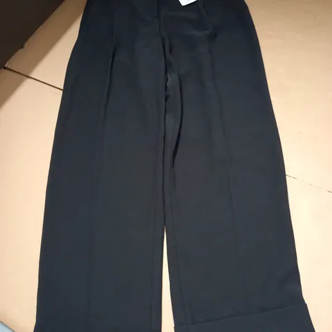 & OTHER STORIES STOCKHOLM ATELIER BLACK STRAIGHT LEG TURNOVER TROUSERS - SIZE EUR 36