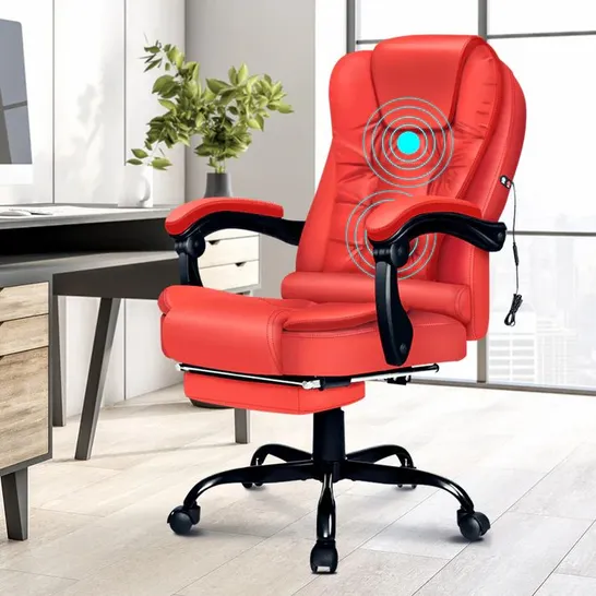 BOXED MASSAGE OFFICE CHAIR - RED