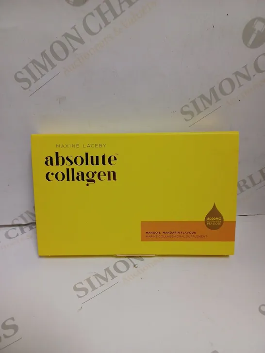 SEALED MAXINE LACEBY ABSOLUTE COLLAGEN MARINE ORAL SUPPLEMENTS - MANGO & MANDARIN - 14 X 10ML