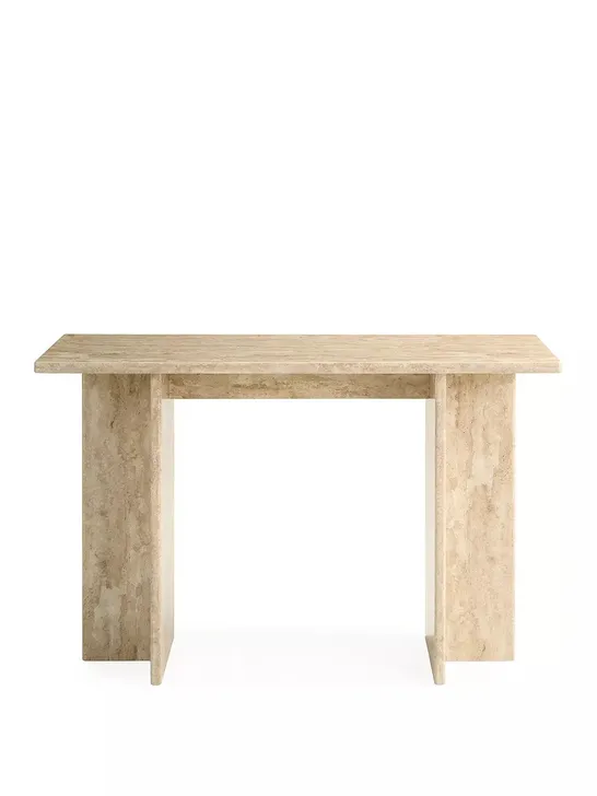 BLOC STONE EFFECT CONSOLE TABLE - COLLECTION ONLY