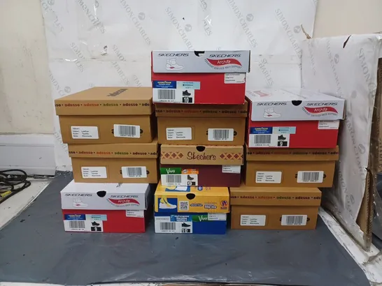 10 BOXED PAIRS OF SHOES IN VARIOUS SIZES BY SKETCHERS AND ADESSO 