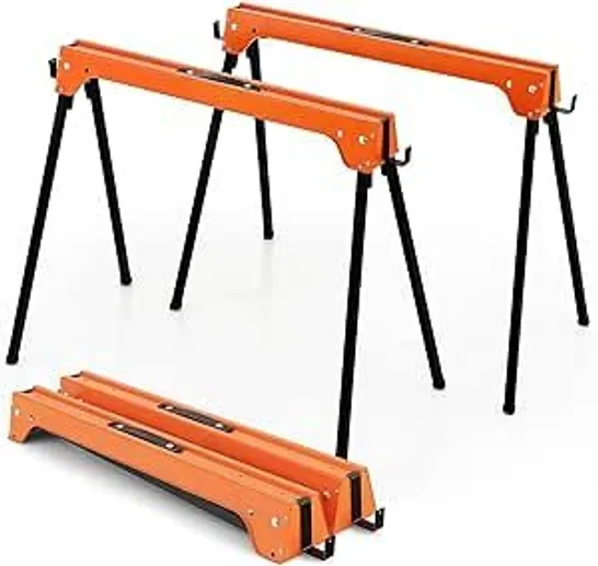 BOXED COSTWAY FOLDING SAWHORSE - ORANGE