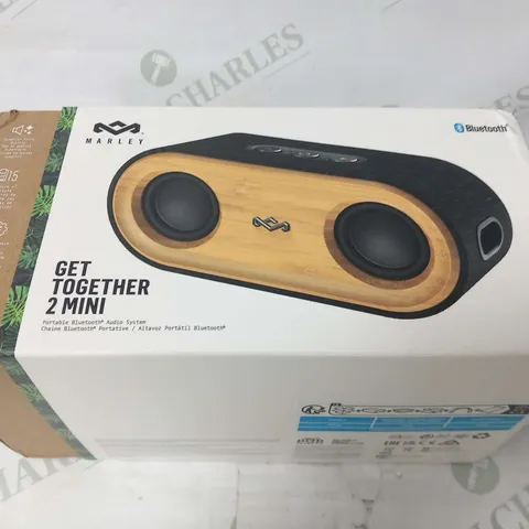 BOXED HOUSE OF MARLEY GET TOGETHER 2 MINI PORTABLE AUDIO SYSTEM