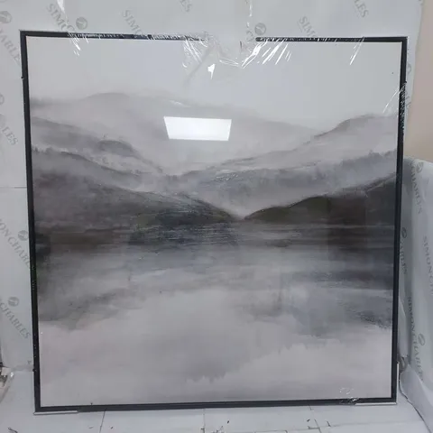 DARK SMOKE LANDSCAPE FRAMED PRINTED CANVAS