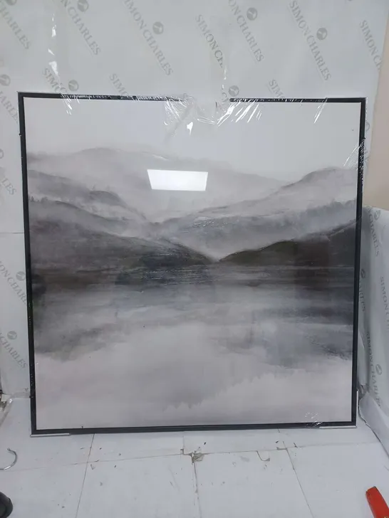 DARK SMOKE LANDSCAPE FRAMED PRINTED CANVAS RRP £40