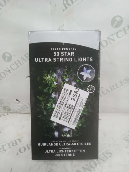 SUPER BRIGHT SOLAR POWERED 50 STAR ULTRA STRING LIGHTS  RRP £22.99