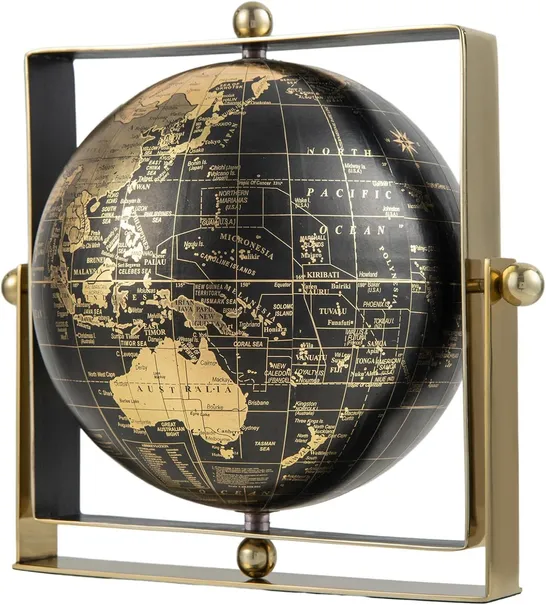 BOXED COSTWAY ROTATING ANTIQUE GLOBE WITH SQUARE METAL FRAME EDUCATIONAL STUDENT GLOBE - Ø21cm