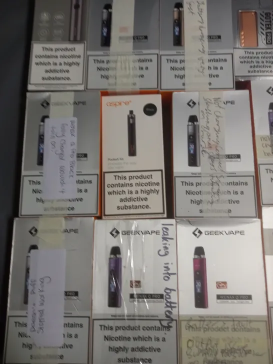 LOT OF APPROXIMATELY 20 ASSORTED VAPING ITEMS TO INCLUDE ASPIRE AND VAPORESSO