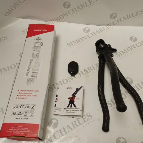 BOXED FLEXIBLE TRIPOD WITH REMOTE SHUTTER AND INSTRUCTIONS