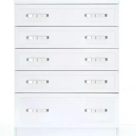 BOXED CAMBERLEY WHITE 5-DRAWER GRADUATED CHEST (1 BOX)