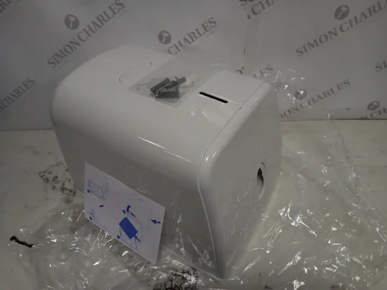 WHITE PLASTIC WALL MOUNTED TOWEL DISPENSER