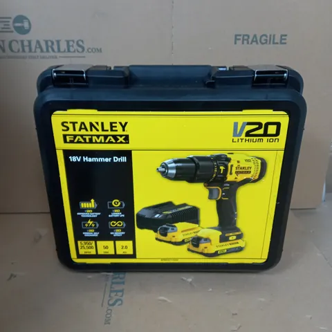 STANLEY FATMAX V20 18V COMBI HAMMER DRILL KIT SFMCD711D21-GB