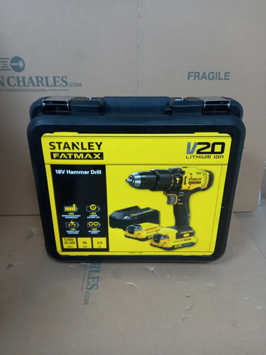 STANLEY FATMAX V20 18V COMBI HAMMER DRILL KIT SFMCD711D21-GB