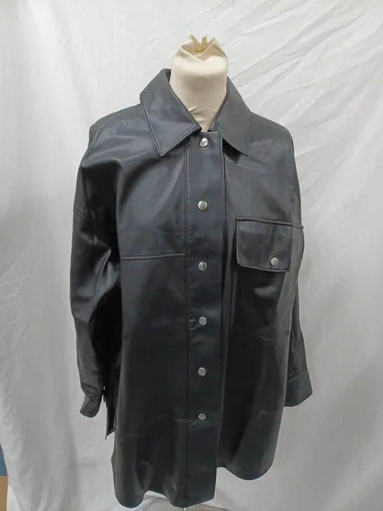 ZARA BLACK BUTTON UP OVER SHIRT - SIZE UNSPECIFIED