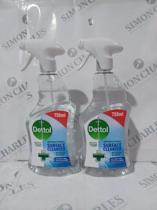 SET OF 2 DETTOL 750ML ANTIBACTERIAL SURFACE CLEANER BOTTLES