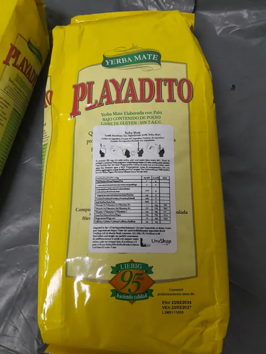 LOT OF 2 YERBA MATE PLAYADITO 1KG PACKS OF TEA