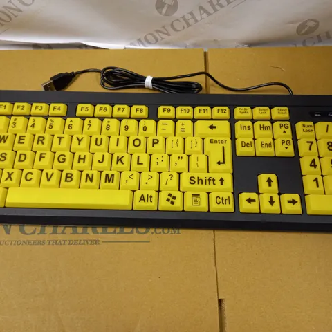 LARGE PRINT COMPUTER KEYBOARD WIRED USB HIGH VISIBILITY KEYBOARD