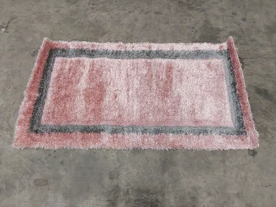 NEW MODERN LARGE SHAGGY RUG - PINK // 80 X 150CM