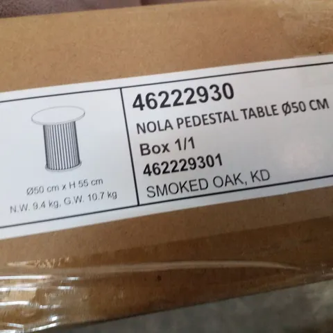 BOXED NOLA PEDESTAL TABLE 50CM