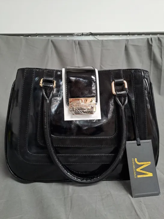 JULIEN MACDONALD BLACK LEATHER HAND BAG