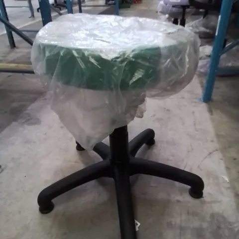 SIX HEIGHT ADJUSTABLE EXAMINATION STOOLS GREEN PU SEAT PADS