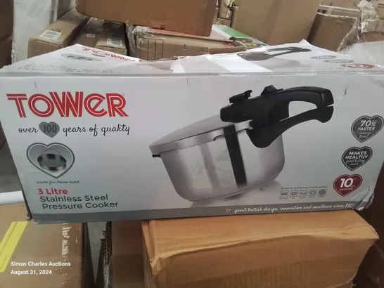 BOXED TOWER T80244 STAINLESS STEEL PRESSURE COOKER 