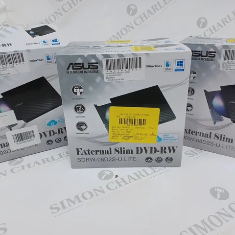 LOT OF 4 ASUS EXTERNAL SLIM DVD-RW SDRW-08D2S-U LITE