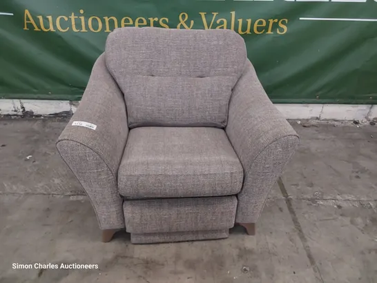 QUALITY BRITISH DESIGNER G PLAN HATTON POWER RECLINING EASY CHAIR SEA EARTH FABRIC 