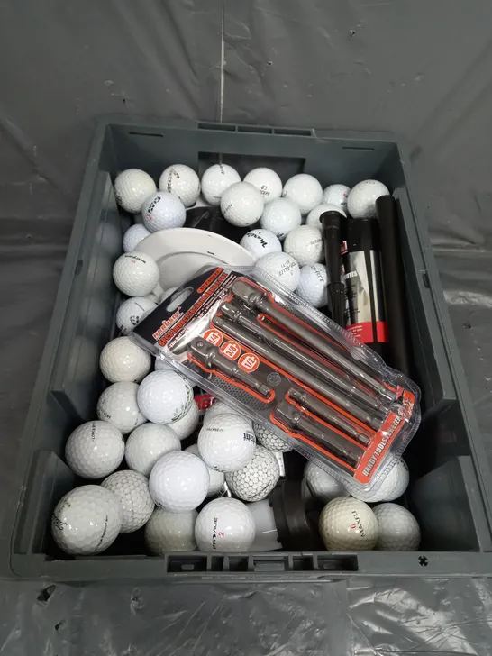 APPROXIMATELY 20 ASSORTED HOUSEHOLD ITEMS TOO INCLUDE GOLF BALLS , TOOLS , ETC 