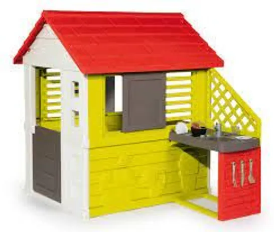 BOXED SMOBY NATURE PLAYHOUSE WITH KITCHEN  RRP £259.99