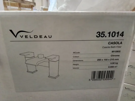 BOXED VELDEAU CASOLA BATH FILLER IN CHROME - 250X155X210MM