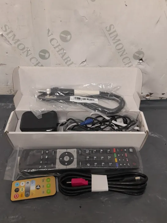 APPROXIMATELY 12 ASSORTED HOUSEHOLD ITEMS TO INCLUDE TV REMOTES, CABLES, ETC