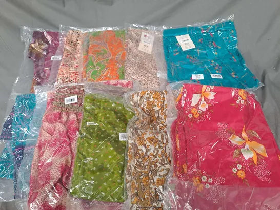 BOX OF APPROX 10 PAIRS OF TROUSERS IN ASSORTED COLOURS AND SIZES