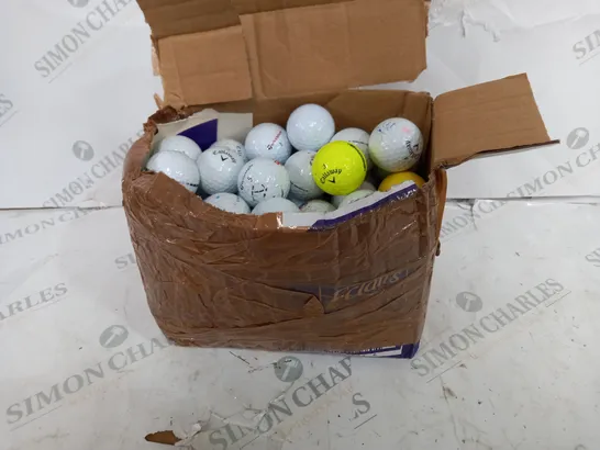 BOX OF ASSORTED CALLAWAY USED GOLF BALLS 